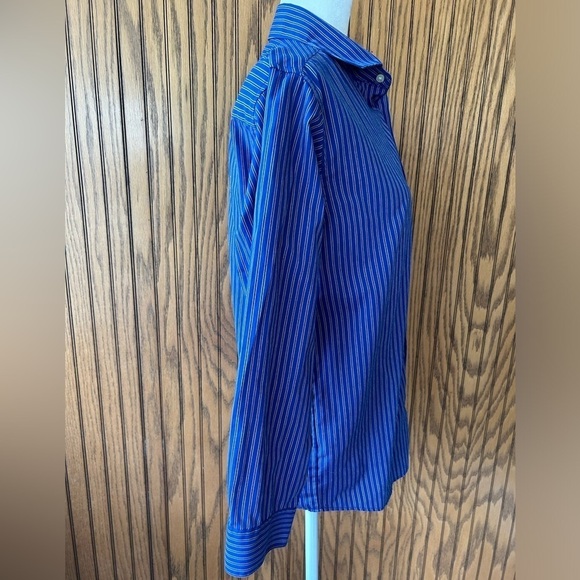 Chaps blue button up collared long sleeve shirt size 14-16 - Picture 13 of 16